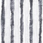 vidaXL Perdea pentru insecte, gri și alb, 90 x 200 cm, chenille vidaXL Perdea pentru insecte, gri și alb, 90 x 200 cm, chenille