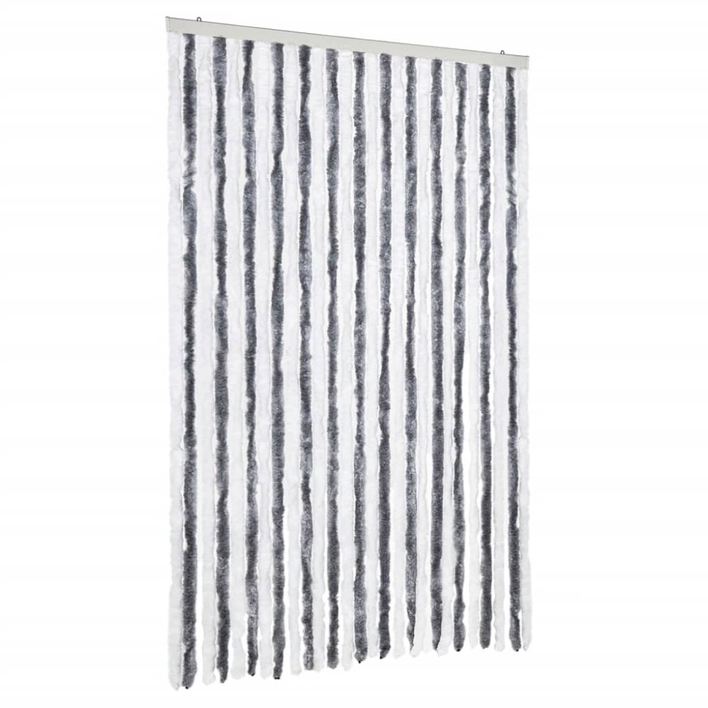 vidaXL Perdea pentru insecte, gri și alb, 118 x 220 cm, chenille