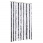 vidaXL Perdea pentru insecte, gri și alb, 118 x 220 cm, chenille vidaXL Perdea pentru insecte, gri și alb, 118 x 220 cm, chenille