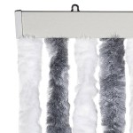 vidaXL Perdea pentru insecte, gri și alb, 118 x 220 cm, chenille vidaXL Perdea pentru insecte, gri și alb, 118 x 220 cm, chenille