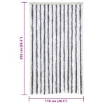 vidaXL Perdea pentru insecte, gri și alb, 118 x 220 cm, chenille vidaXL Perdea pentru insecte, gri și alb, 118 x 220 cm, chenille