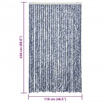 vidaXL Perdea pentru insecte, albastru și alb, 118 x 220 cm, chenille vidaXL Perdea pentru insecte, albastru și alb, 118 x 220 cm, chenille