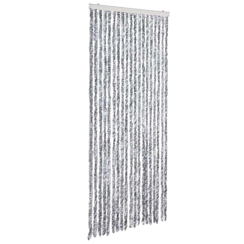 vidaXL Perdea de insecte, alb și gri, 56x200 cm, chenille