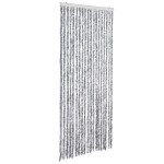 vidaXL Perdea de insecte, alb și gri, 56x200 cm, chenille vidaXL Perdea de insecte, alb și gri, 56x200 cm, chenille