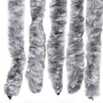 vidaXL Perdea de insecte, alb și gri, 56x200 cm, chenille vidaXL Perdea de insecte, alb și gri, 56x200 cm, chenille