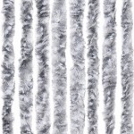 vidaXL Perdea de insecte, alb și gri, 56x200 cm, chenille vidaXL Perdea de insecte, alb și gri, 56x200 cm, chenille