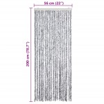 vidaXL Perdea de insecte, alb și gri, 56x200 cm, chenille vidaXL Perdea de insecte, alb și gri, 56x200 cm, chenille