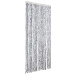 vidaXL Perdea pentru insecte, alb și gri, 90 x 200 cm, chenille vidaXL Perdea pentru insecte, alb și gri, 90 x 200 cm, chenille
