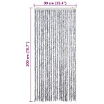 vidaXL Perdea pentru insecte, alb și gri, 90 x 200 cm, chenille vidaXL Perdea pentru insecte, alb și gri, 90 x 200 cm, chenille
