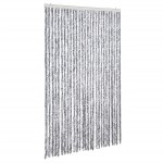 vidaXL Perdea pentru insecte, alb și gri, 118 x 220 cm, chenille vidaXL Perdea pentru insecte, alb și gri, 118 x 220 cm, chenille
