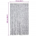 vidaXL Perdea pentru insecte, alb și gri, 118 x 220 cm, chenille vidaXL Perdea pentru insecte, alb și gri, 118 x 220 cm, chenille
