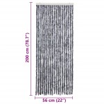 vidaXL Perdea pentru insecte, argintiu, 56x200 cm, Chenille vidaXL Perdea pentru insecte, argintiu, 56x200 cm, Chenille