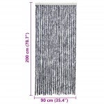 vidaXL Perdea pentru insecte, argintiu, 90x200 cm, chenille vidaXL Perdea pentru insecte, argintiu, 90x200 cm, chenille
