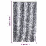 vidaXL Perdea pentru insecte, argintiu, 118 x 220 cm, Chenille vidaXL Perdea pentru insecte, argintiu, 118 x 220 cm, Chenille