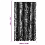 vidaXL Perdea pentru insecte, antracit, 118 x 220 cm, Chenille vidaXL Perdea pentru insecte, antracit, 118 x 220 cm, Chenille