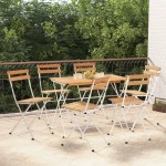 vidaXL Scaune de bistro pliabile, 6 buc., lemn masiv de acacia și oțel vidaXL Scaune de bistro pliabile, 6 buc., lemn masiv de acacia și oțel