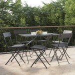 vidaXL Scaune de bistro pliante, 6 buc, negru, poliratan și oțel vidaXL Scaune de bistro pliante, 6 buc, negru, poliratan și oțel