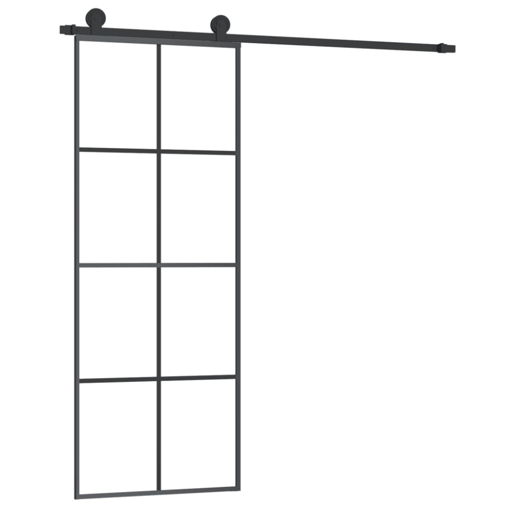 vidaXL Ușă glisantă cu set feronerie, 76x205 cm, sticlă ESG/aluminiu