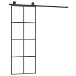 vidaXL Ușă glisantă cu set feronerie, 76x205 cm, sticlă ESG/aluminiu vidaXL Ușă glisantă cu set feronerie, 76x205 cm, sticlă ESG/aluminiu