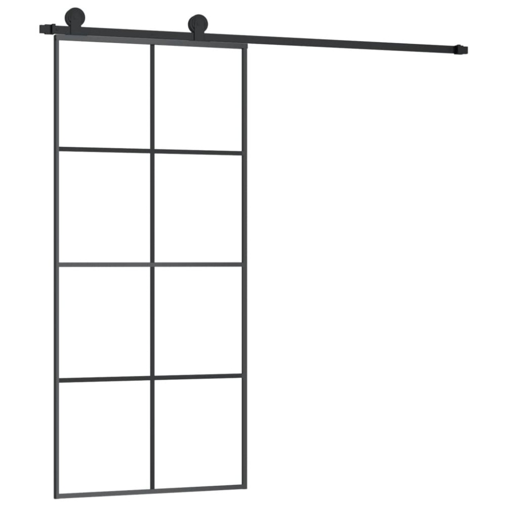vidaXL Ușă glisantă cu set feronerie, 90x205 cm, sticlă ESG/aluminiu