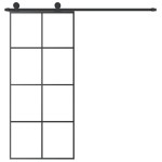 vidaXL Ușă glisantă cu set feronerie, 90x205 cm, sticlă ESG/aluminiu vidaXL Ușă glisantă cu set feronerie, 90x205 cm, sticlă ESG/aluminiu