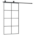 vidaXL Ușă glisantă cu set feronerie 102,5x205 cm sticlă ESG/aluminiu