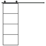 vidaXL Ușă glisantă cu set feronerie, 76x205 cm, sticlă ESG/aluminiu vidaXL Ușă glisantă cu set feronerie, 76x205 cm, sticlă ESG/aluminiu