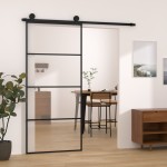 vidaXL Ușă glisantă cu set feronerie, 90x205 cm, sticlă ESG/aluminiu vidaXL Ușă glisantă cu set feronerie, 90x205 cm, sticlă ESG/aluminiu
