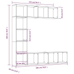 vidaXL Set dulap TV/cărți, 3 piese, stejar afumat, 180x30x180 cm vidaXL Set dulap TV/cărți, 3 piese, stejar afumat, 180x30x180 cm