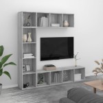 vidaXL Set dulap TV/cărți, 3 piese, sonoma gri, 180x30x180 cm vidaXL Set dulap TV/cărți, 3 piese, sonoma gri, 180x30x180 cm