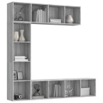 vidaXL Set dulap TV/cărți, 3 piese, sonoma gri, 180x30x180 cm vidaXL Set dulap TV/cărți, 3 piese, sonoma gri, 180x30x180 cm