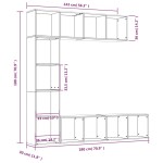 vidaXL Set dulap TV/cărți, 3 piese, sonoma gri, 180x30x180 cm vidaXL Set dulap TV/cărți, 3 piese, sonoma gri, 180x30x180 cm