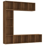 vidaXL Set dulap TV/cărți, 3 piese, stejar maro, 180x30x180 cm vidaXL Set dulap TV/cărți, 3 piese, stejar maro, 180x30x180 cm