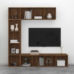 vidaXL Set dulap TV/cărți, 3 piese, stejar maro, 180x30x180 cm vidaXL Set dulap TV/cărți, 3 piese, stejar maro, 180x30x180 cm