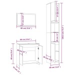 vidaXL Set mobilier de baie, 3 piese, stejar fumuriu, lemn prelucrat vidaXL Set mobilier de baie, 3 piese, stejar fumuriu, lemn prelucrat