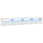vidaXL Comodă TV cu lumini LED, alb, 240x35x40 cm vidaXL Comodă TV cu lumini LED, alb, 240x35x40 cm