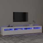 vidaXL Comodă TV cu lumini LED, alb, 240x35x40 cm vidaXL Comodă TV cu lumini LED, alb, 240x35x40 cm