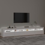vidaXL Comodă TV cu lumini LED, alb, 240x35x40 cm vidaXL Comodă TV cu lumini LED, alb, 240x35x40 cm