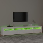 vidaXL Comodă TV cu lumini LED, alb, 240x35x40 cm vidaXL Comodă TV cu lumini LED, alb, 240x35x40 cm