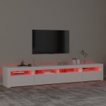 vidaXL Comodă TV cu lumini LED, alb, 240x35x40 cm vidaXL Comodă TV cu lumini LED, alb, 240x35x40 cm
