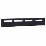 vidaXL Comodă TV cu lumini LED, negru, 240x35x40cm