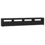 vidaXL Comodă TV cu lumini LED, negru, 240x35x40cm