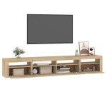 vidaXL Comodă TV cu lumini LED, stejar sonoma, 240x35x40cm
