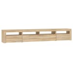 vidaXL Comodă TV cu lumini LED, stejar sonoma, 240x35x40cm