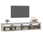 vidaXL Comodă TV cu lumini LED, gri beton, 240x35x40 cm vidaXL Comodă TV cu lumini LED, gri beton, 240x35x40 cm