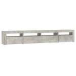 vidaXL Comodă TV cu lumini LED, gri beton, 240x35x40 cm vidaXL Comodă TV cu lumini LED, gri beton, 240x35x40 cm