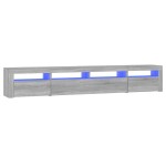 vidaXL Comodă TV cu lumini LED, gri sonoma, 240x35x40cm vidaXL Comodă TV cu lumini LED, gri sonoma, 240x35x40cm
