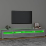 vidaXL Comodă TV cu lumini LED, gri sonoma, 240x35x40cm vidaXL Comodă TV cu lumini LED, gri sonoma, 240x35x40cm