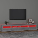 vidaXL Comodă TV cu lumini LED, gri sonoma, 240x35x40cm vidaXL Comodă TV cu lumini LED, gri sonoma, 240x35x40cm