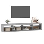 vidaXL Comodă TV cu lumini LED, gri sonoma, 240x35x40cm vidaXL Comodă TV cu lumini LED, gri sonoma, 240x35x40cm